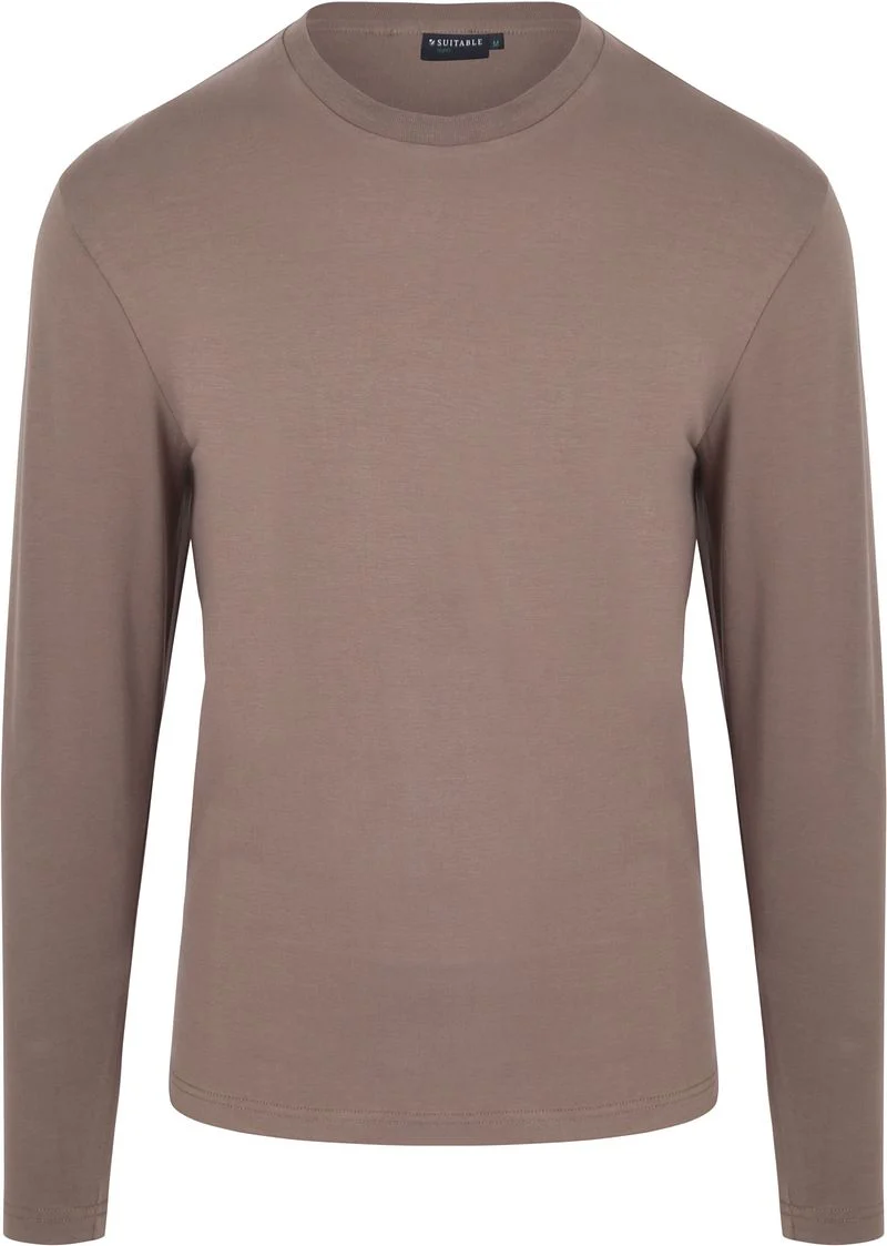 Suitable Respect Longsleeve Heavy T-shirt Taupe - Größe L günstig online kaufen