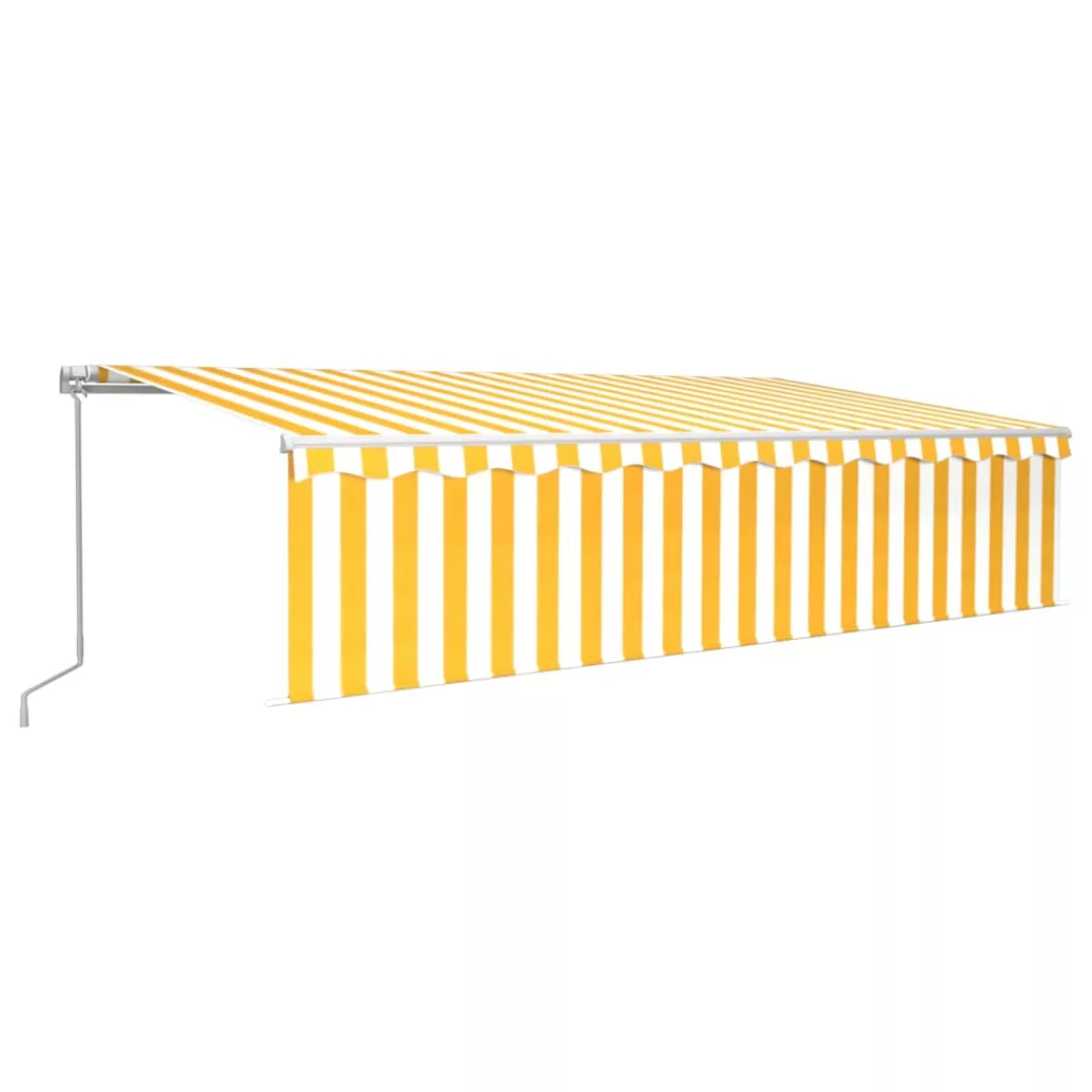Gelenkarmmarkise Einziehbar Mit Volant 6x3 M Gelb Und Weiß günstig online kaufen