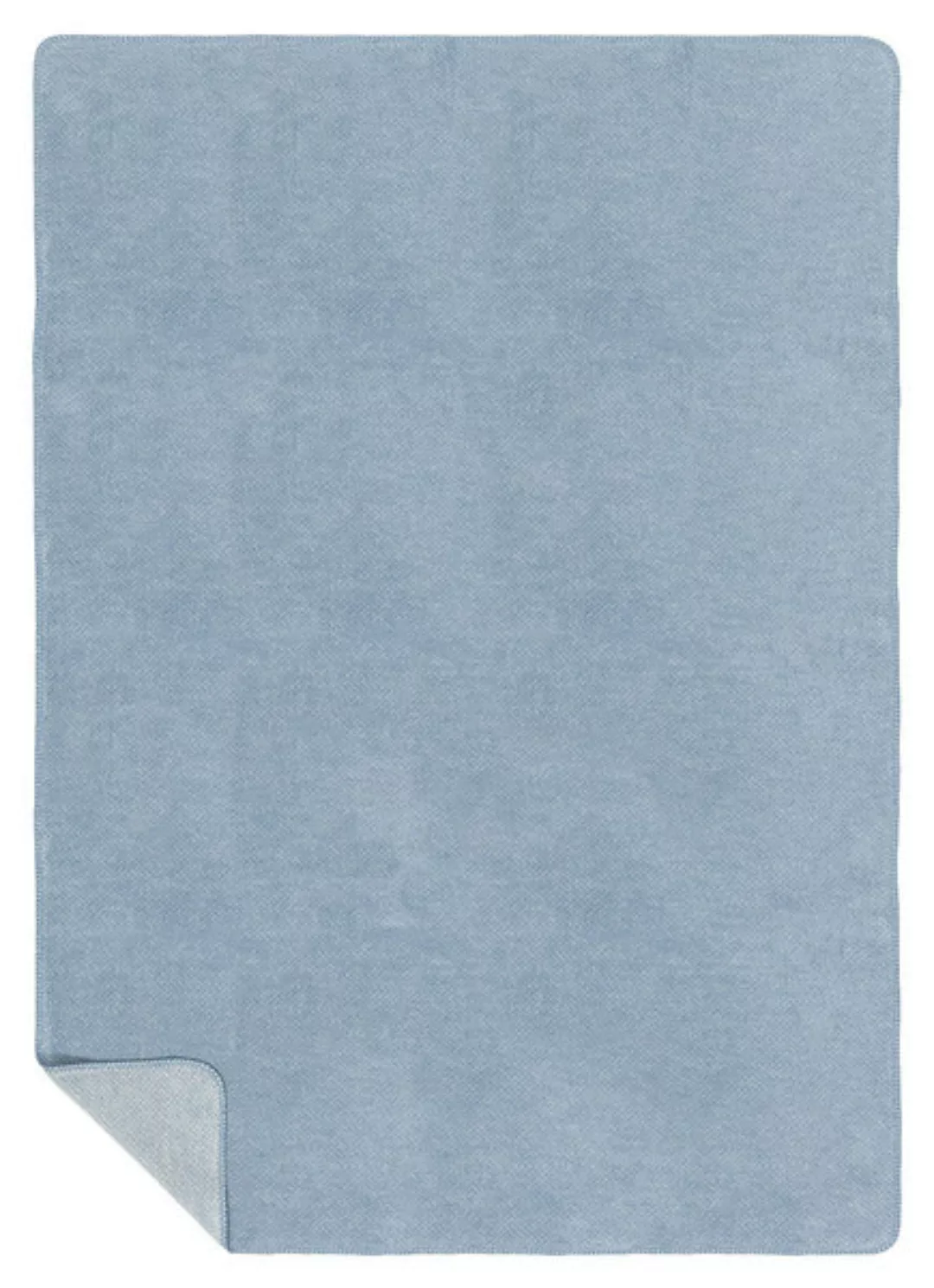 Richter Textilien Bio Wohndecke Baumwolle hellblau Gr. 150 x 200 günstig online kaufen