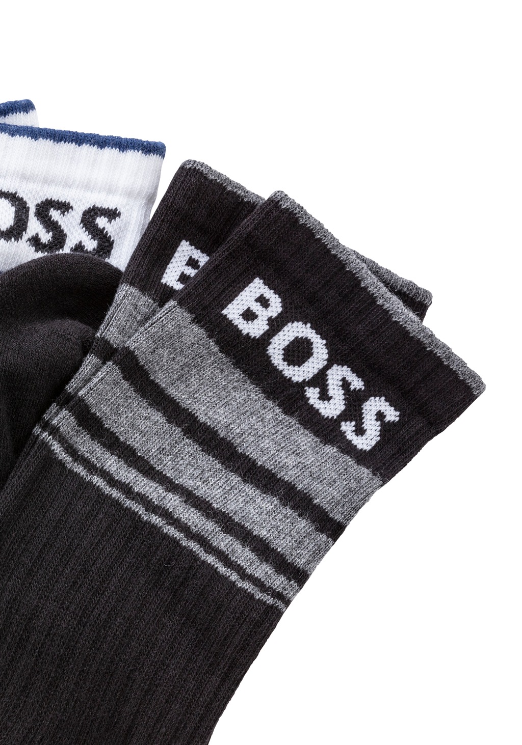 BOSS Freizeitsocken "3P QS Rib Stripe CC", (Packung, 3 Paar), mit BOSS Logo günstig online kaufen