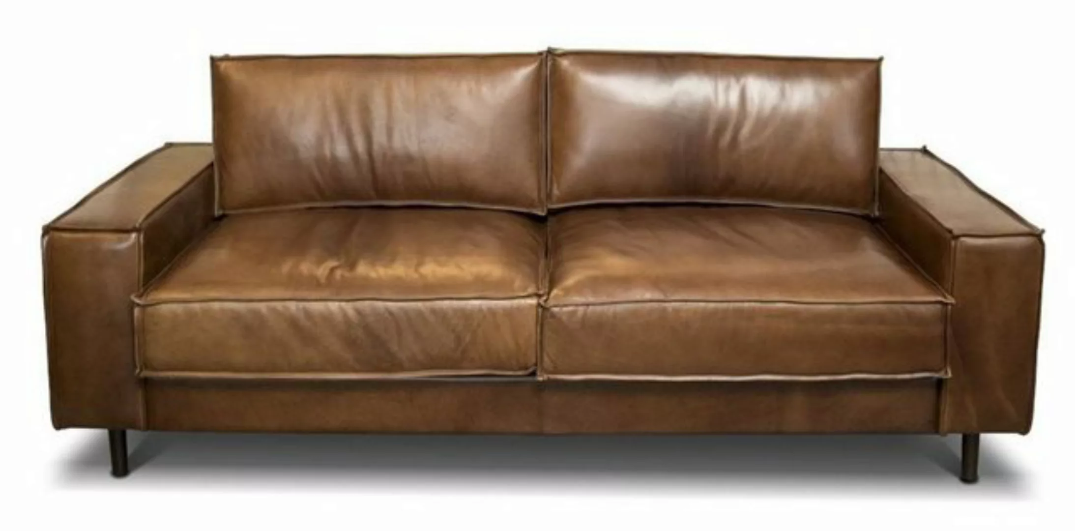 Casa Padrino Loungesofa Luxus Echtleder Lounge Sofa Vintage Leder Braun - L günstig online kaufen