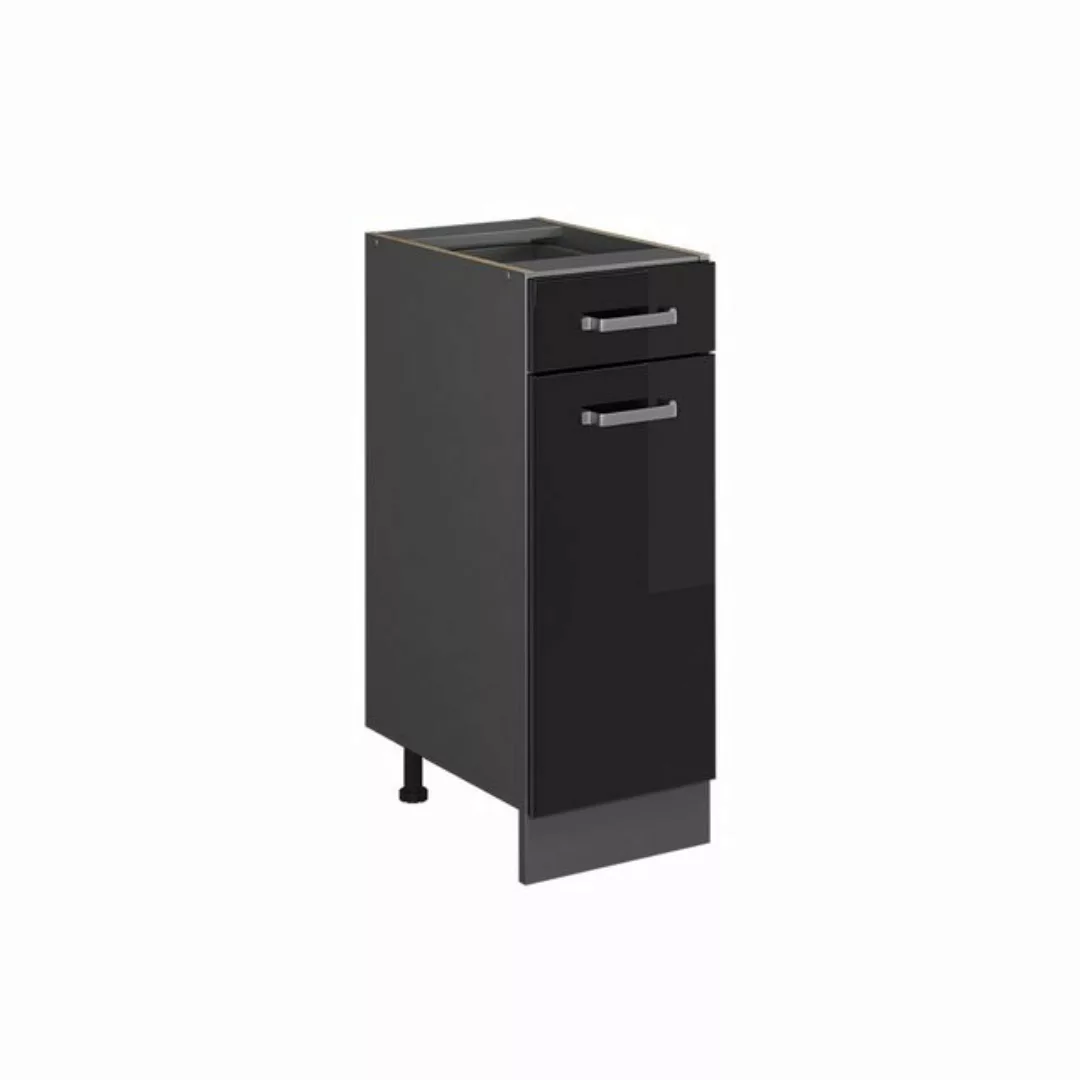 Vicco Unterschrank R-Line, Schwarz Hochglanz/Anthrazit, 30 cm, AP Eiche günstig online kaufen