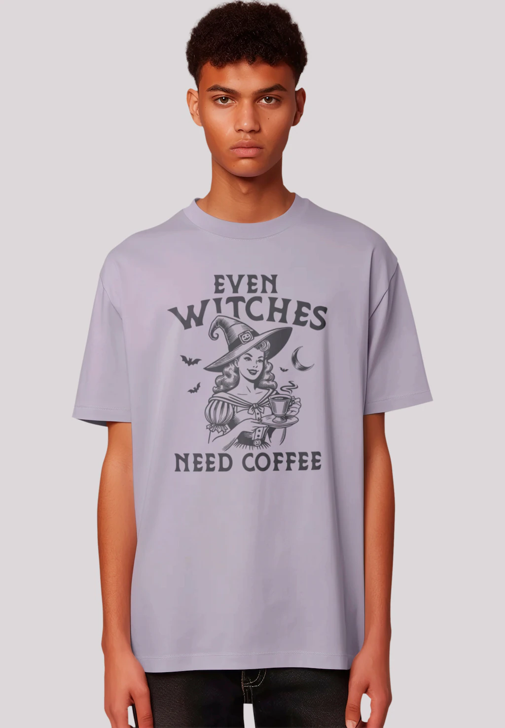 F4NT4STIC T-Shirt "Halloween Witch even witches need coffee", Premium Quali günstig online kaufen