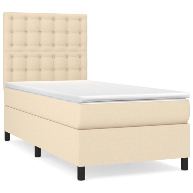 vidaXL Boxspringbett Bett Boxspringbett mit Matratze Stoff (90 x 190 cm, Cr günstig online kaufen