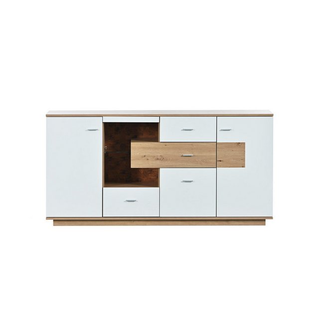 IDEASY Fächerschrank Sideboard, Aufbewahrungsschrank mit 15-farbiger LED-Be günstig online kaufen