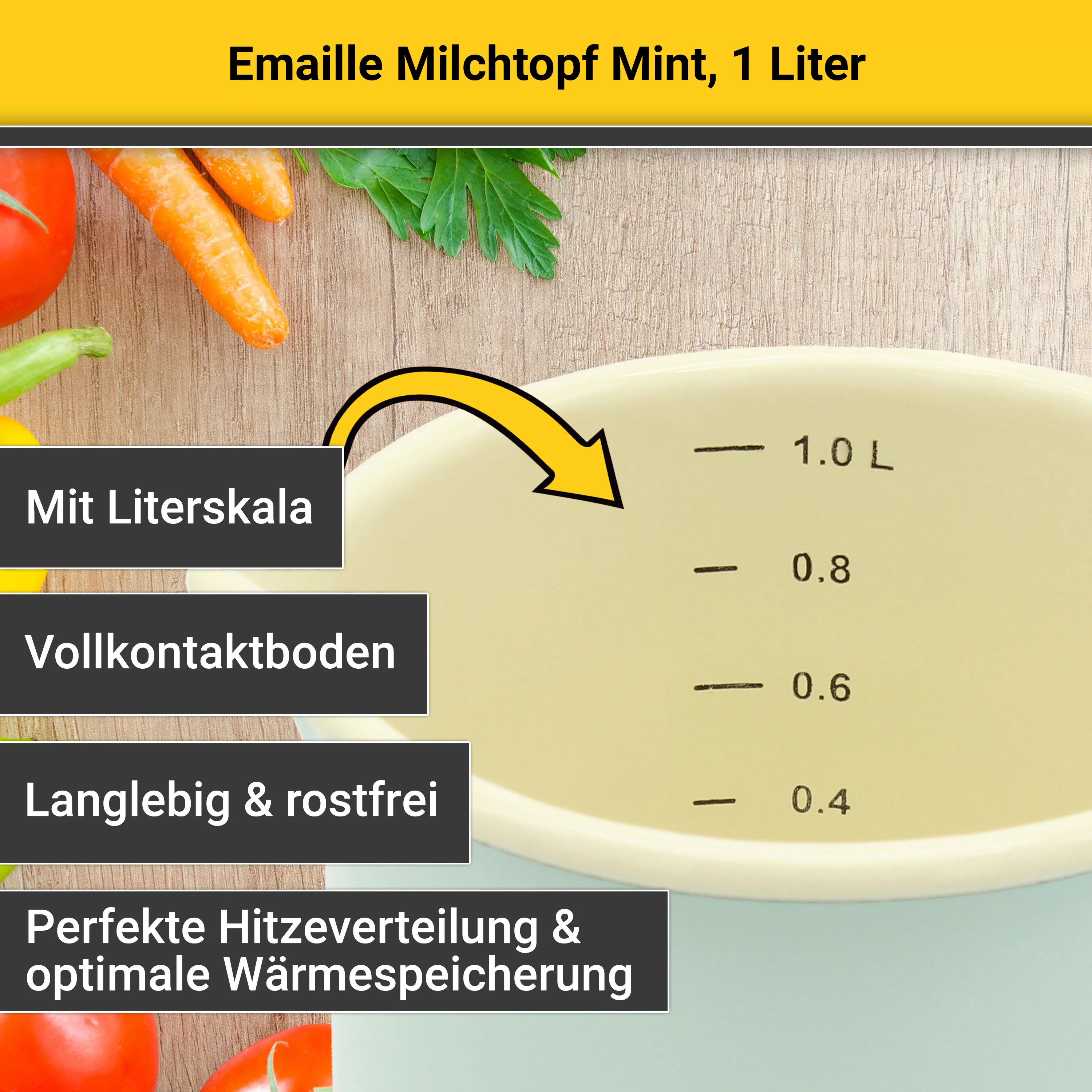 Krüger Milchtopf, Emaille, (1 tlg.), Literskala, 1 Liter, für Induktions-Ko günstig online kaufen