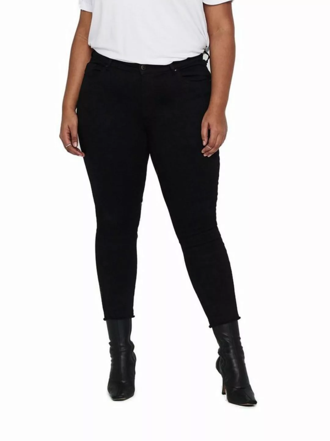 Carmakoma by Only Damen Jeans CARWILLY LIFE REG SK ANK - Skinny Fit - Schwa günstig online kaufen