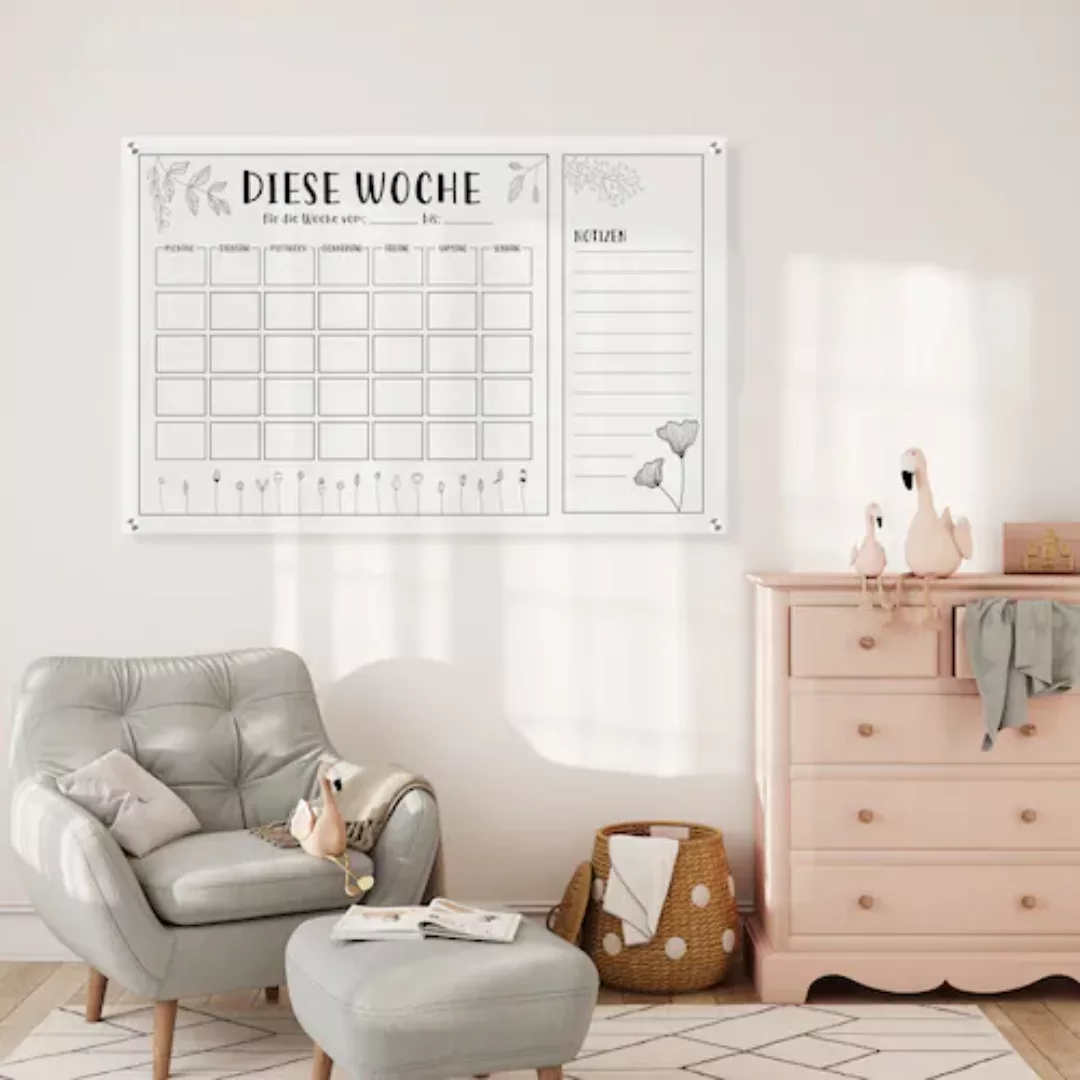 queence Wanddekoobjekt "Flower", Familienkalender, Wochen - Wandkalender, A günstig online kaufen