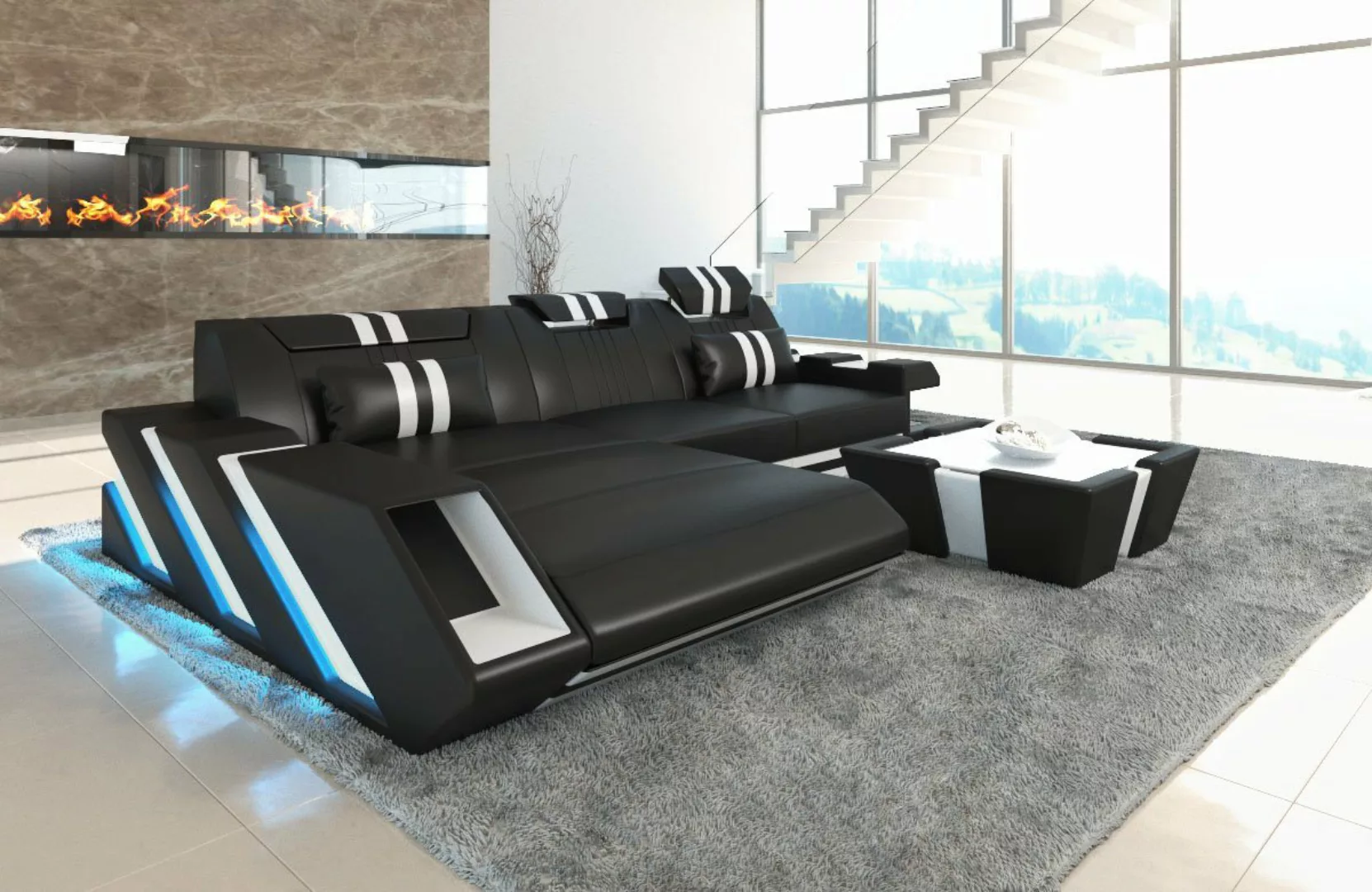 Sofa Dreams Ecksofa Ledersofa Apollonia L Form Leder Sofa Ledercouch, Couch günstig online kaufen