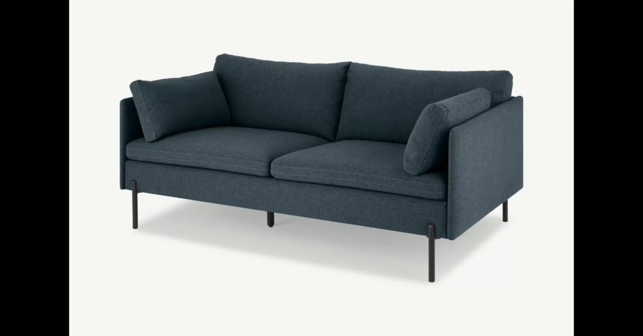Zarina grosses 2-Sitzer Sofa, Aegaeisblau und Schwarz - MADE.com günstig online kaufen