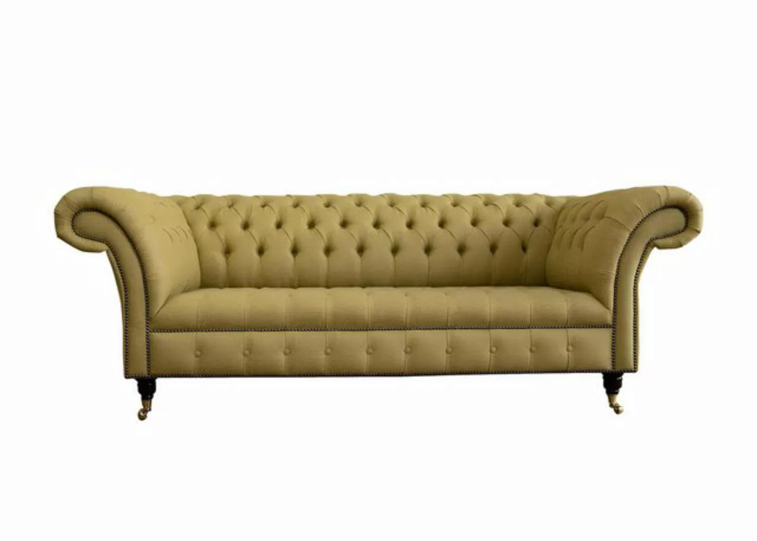 Xlmoebel Sofa Gelbe Wohnzimmer-Couch mit 3 Sitzplätzen im Chesterfield-Desi günstig online kaufen