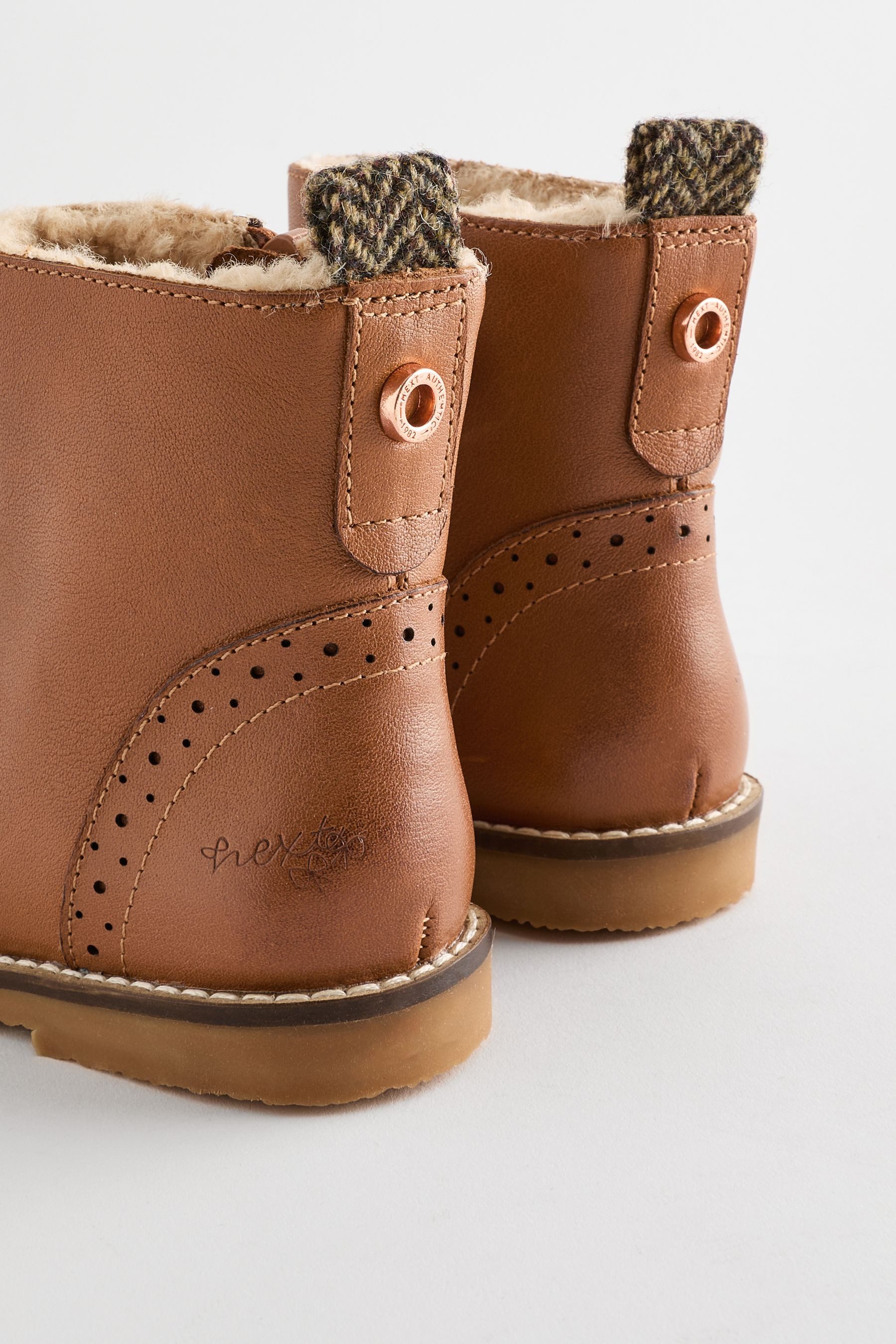 Next Warm gefütterte Lederstiefeletten Stiefelette (1-tlg) günstig online kaufen
