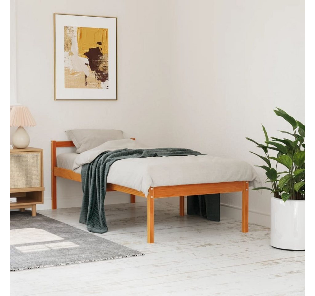 vidaXL Bett Seniorenbett Wachsbraun 90x190 cm Massivholz Kiefer günstig online kaufen