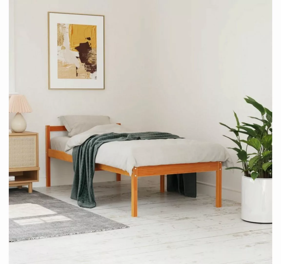 vidaXL Bett Seniorenbett Wachsbraun 75x190 cm Massivholz Kiefer günstig online kaufen