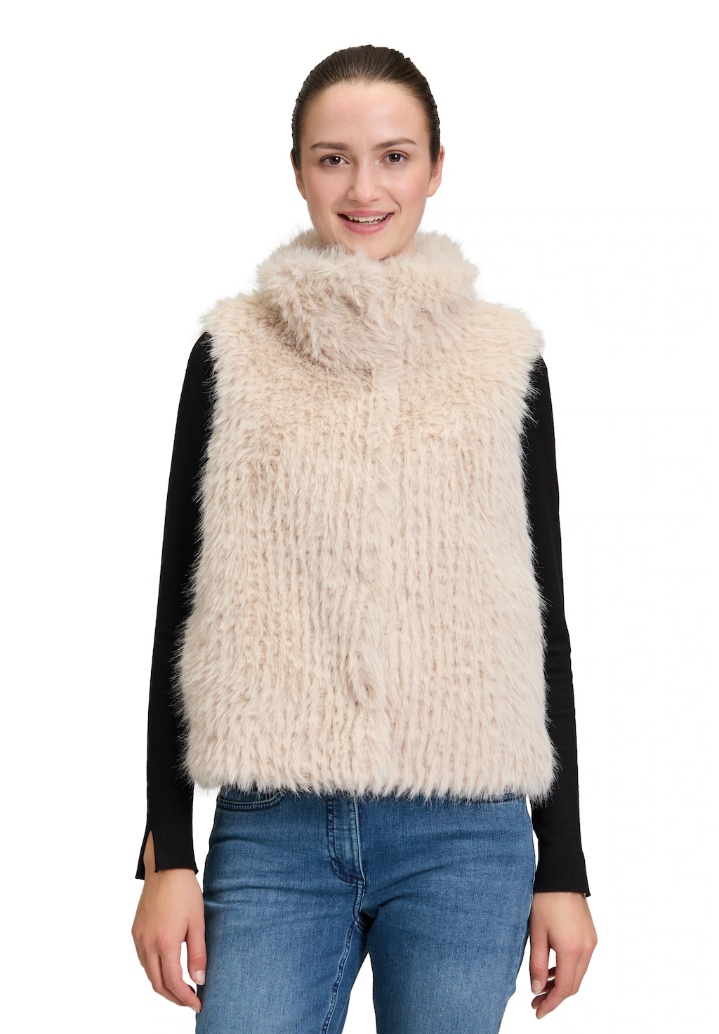 Amber & June Plüschweste "Amber & June Damen Plüschweste mit Kragen" günstig online kaufen