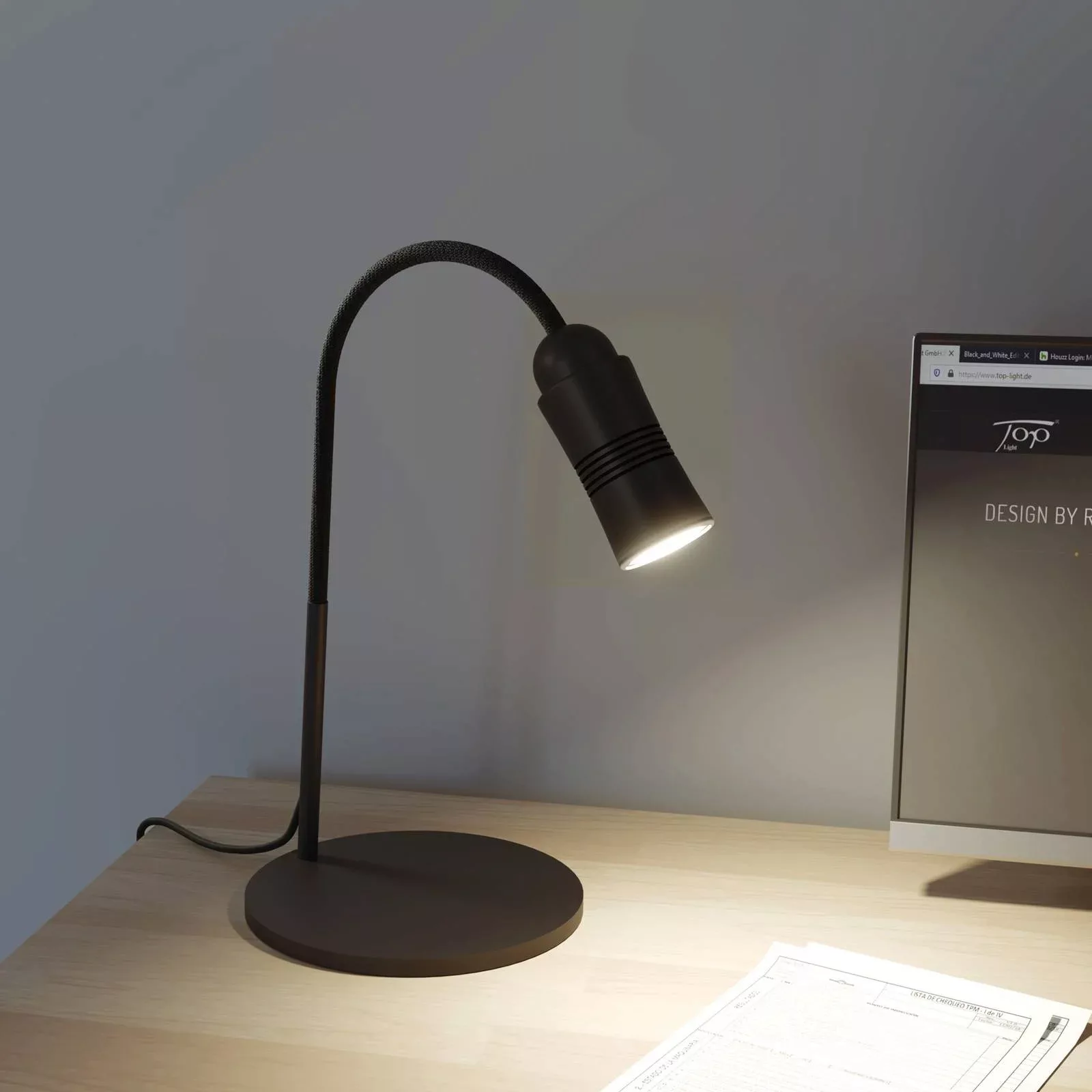 Neo! Table LED-Tischlampe dimmbar schwarz/schwarz günstig online kaufen