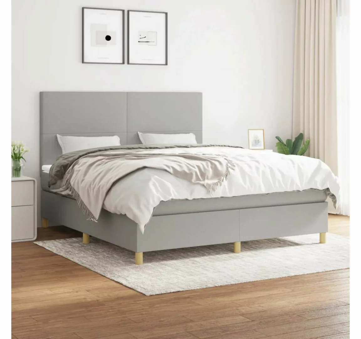 vidaXL Boxspringbett Bett Boxspringbett mit Matratze Stoff (180 x 200 cm, H günstig online kaufen