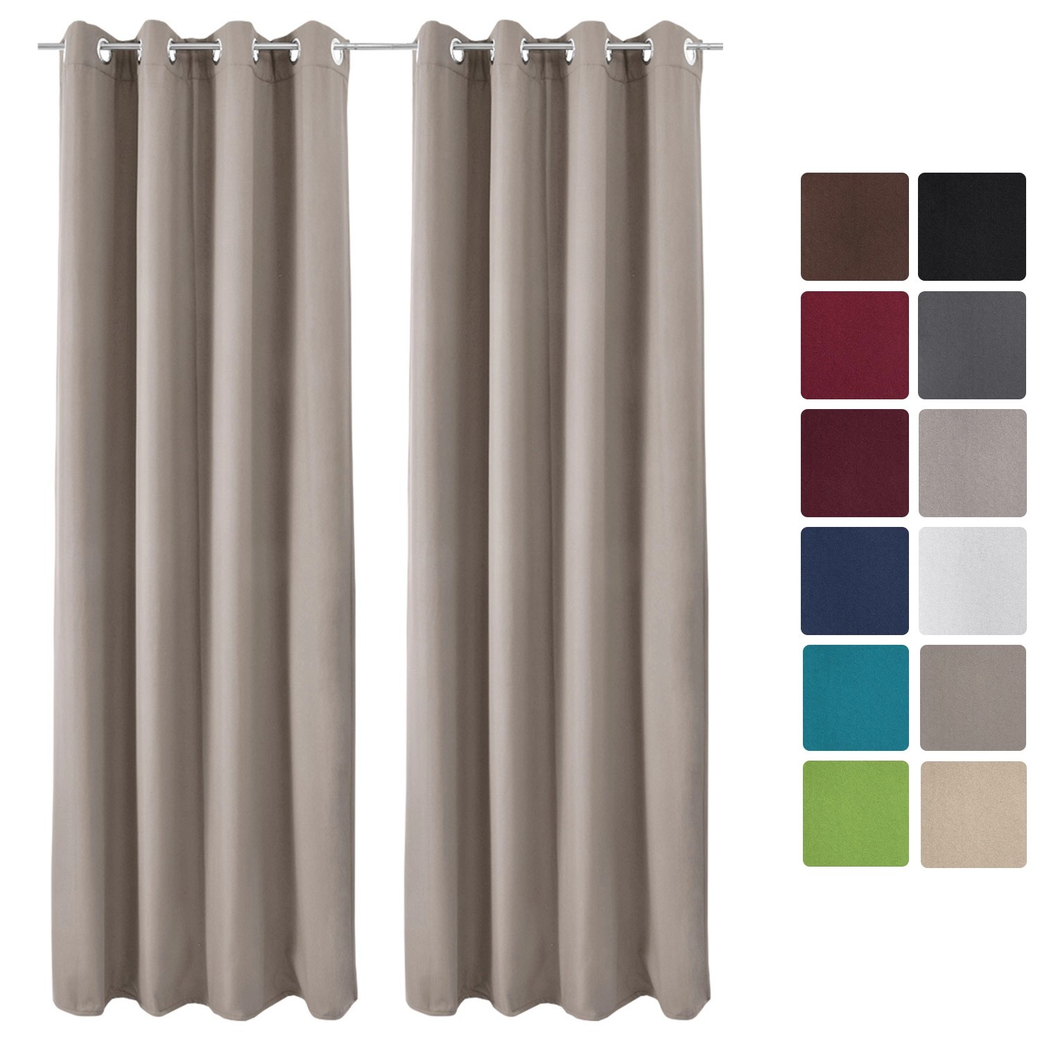 Beautissu Amelie TO Vorhang mit Öse 140x245cm Sand 2tlg günstig online kaufen