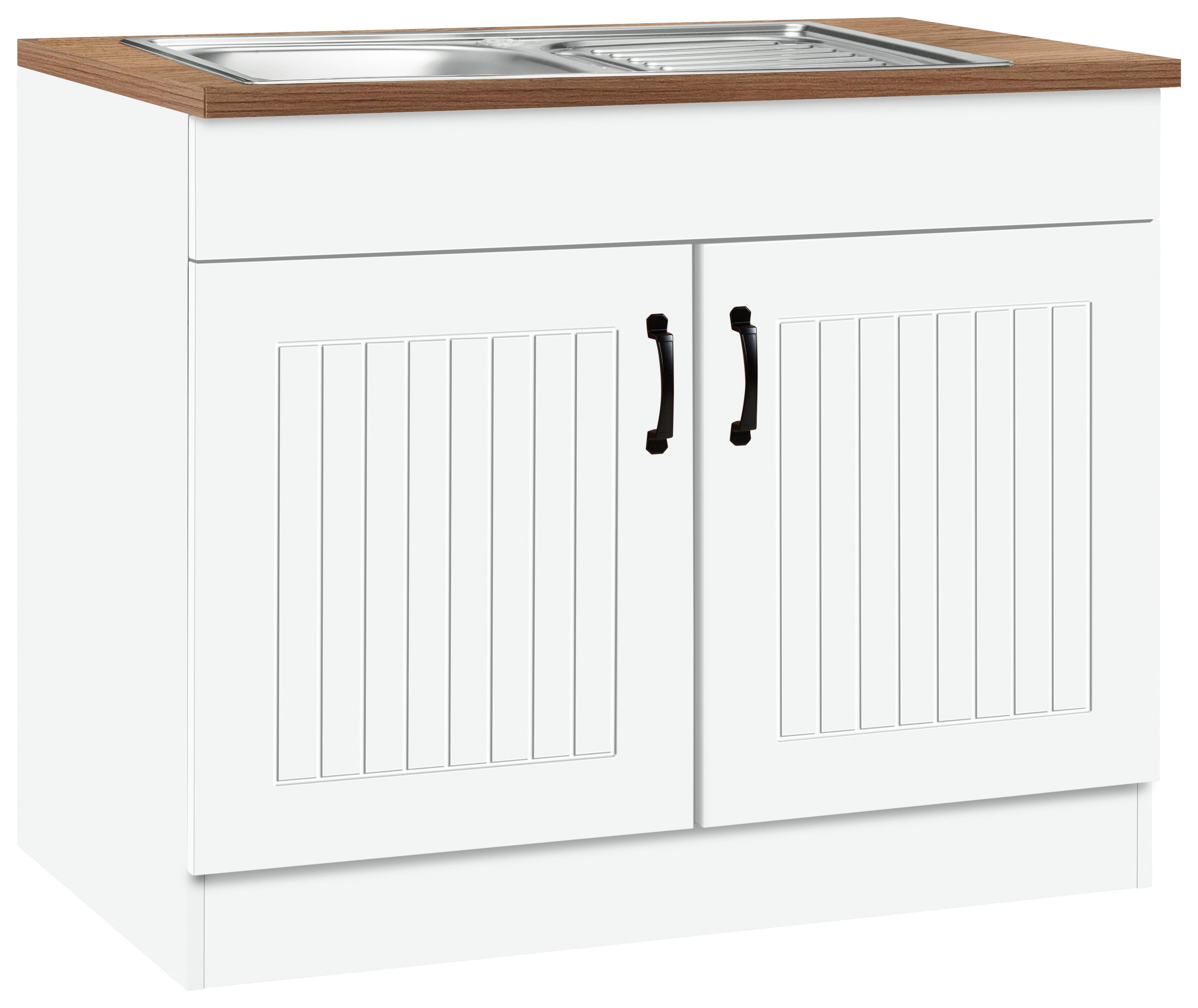 KOCHSTATION Spülenschrank "KS-Athen", Breite 100 cm, mit Edelstahl-Einbausp günstig online kaufen