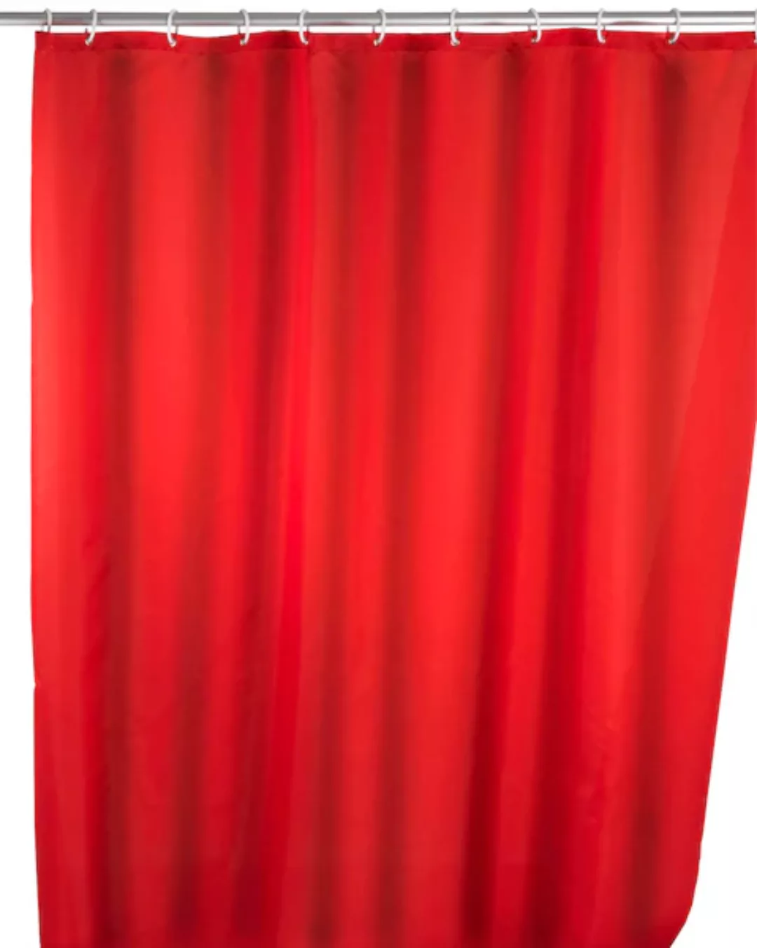 Wenko Anti-Schimmel Duschvorhang Uni 180 cm x 200 cm Rot günstig online kaufen