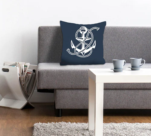 queence Dekokissen »Jessica«, Kissenhülle,Anker,Tau,Maritim,Nautisch,Strand günstig online kaufen