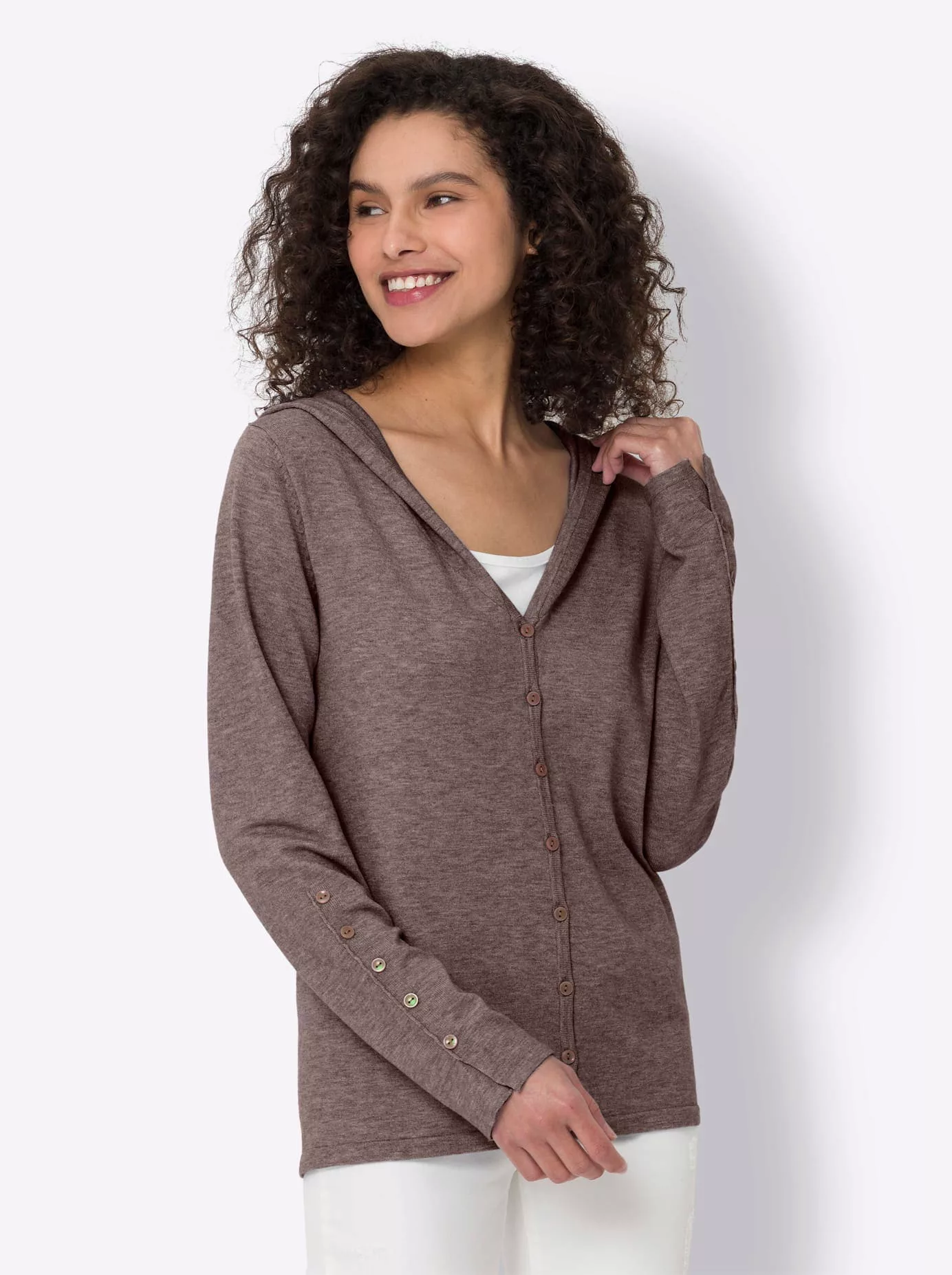 heine Kapuzenstrickjacke günstig online kaufen