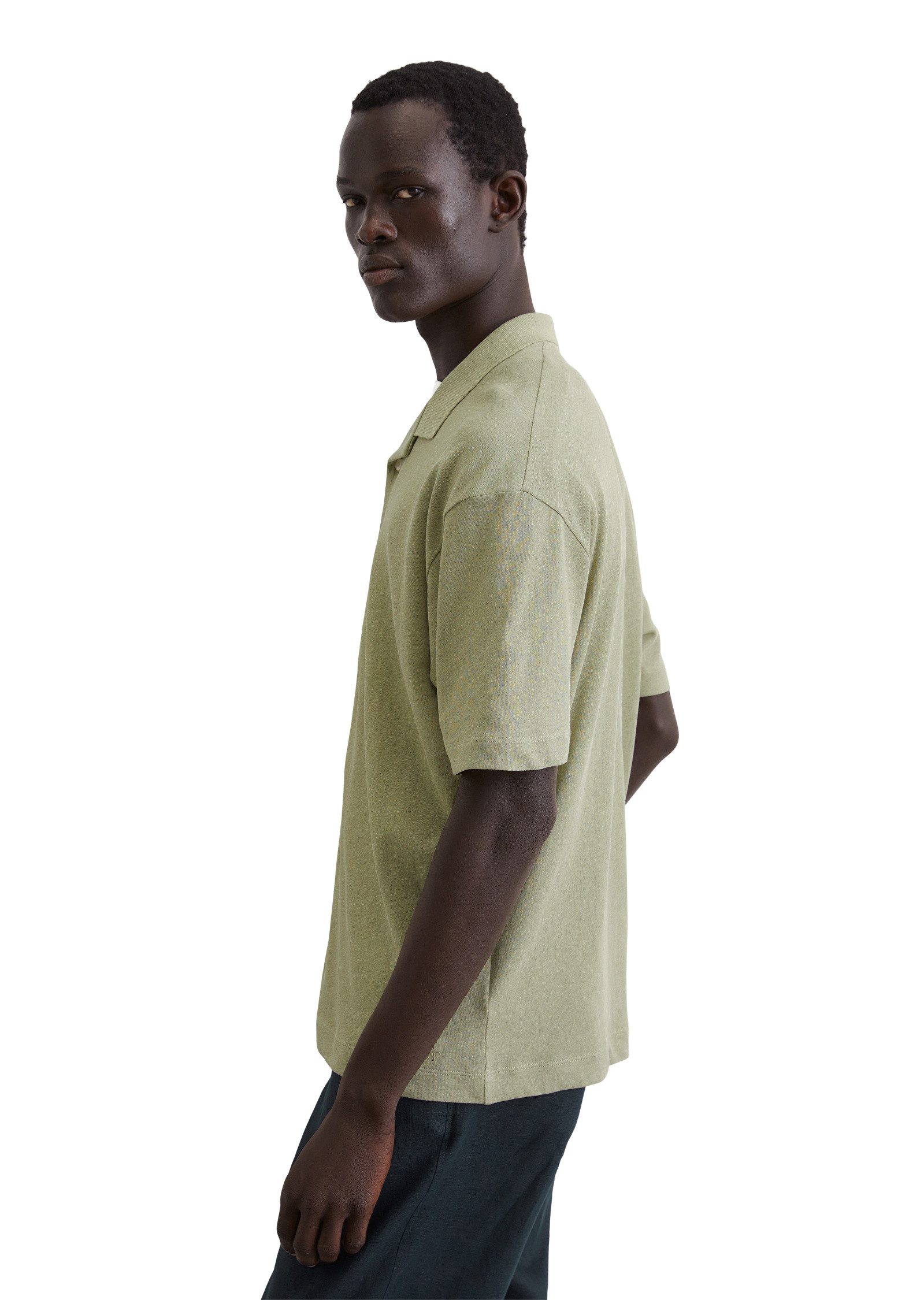 Marc OPolo Poloshirt "aus Bio-Baumwolle und Leinen" günstig online kaufen