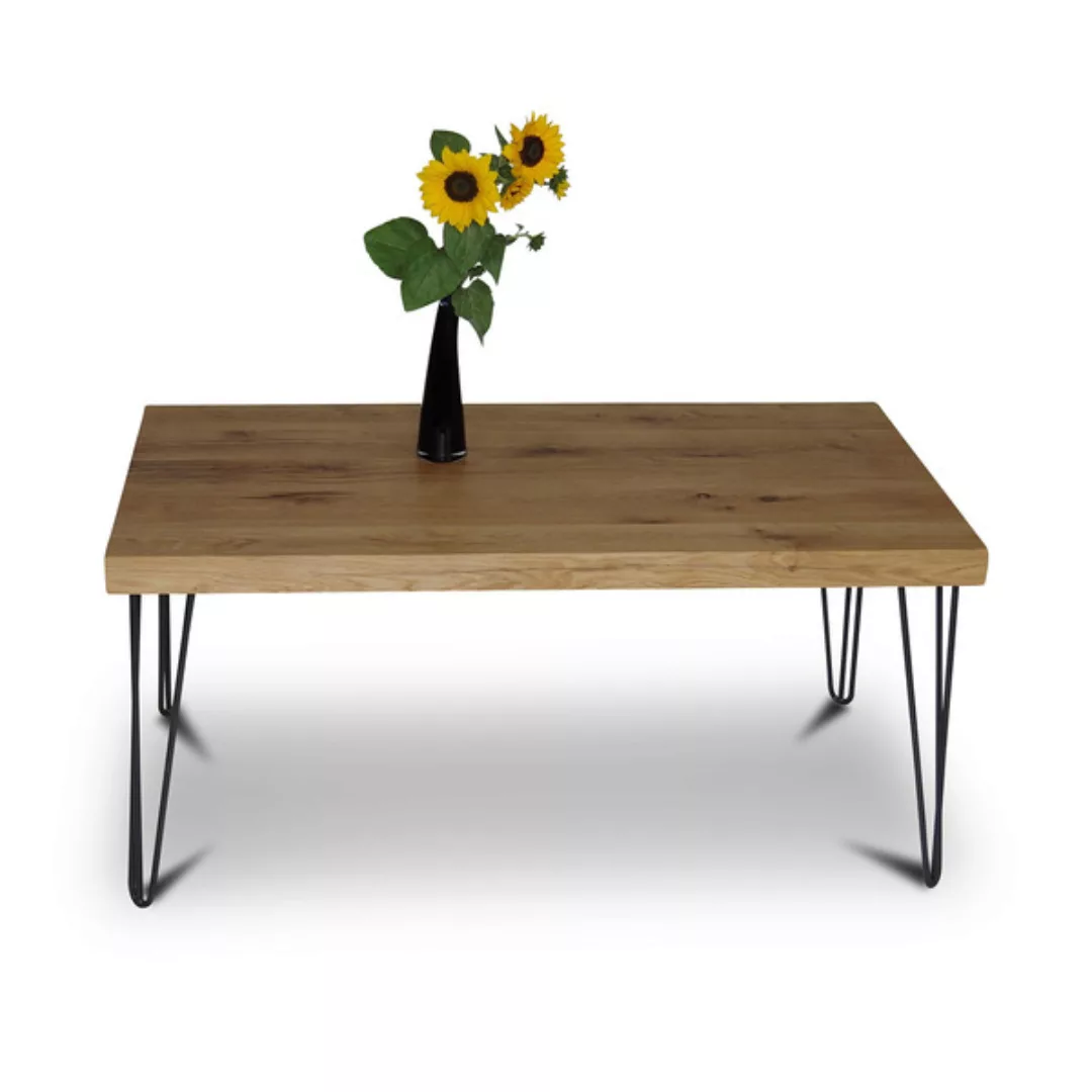 Balken Couchtisch 100x60 Cm Wildeiche Massivholz Beistelltisch Tisch günstig online kaufen