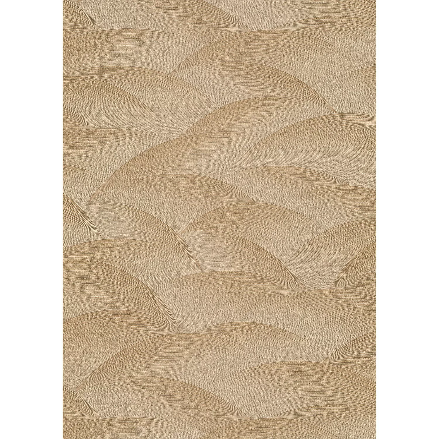 Bricoflor Kupfer Tapete mit Wellenmuster Ideal für Wohnzimmer und Esszimmer günstig online kaufen