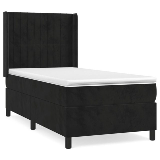 furnicato Bett Boxspringbett mit Matratze Schwarz 100x200 cm Samt (1-tlg) günstig online kaufen