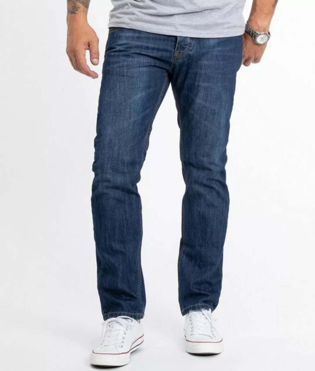 Lorenzo Loren Straight-Jeans Herren Jeans Regular Fit Blau LL-324 günstig online kaufen