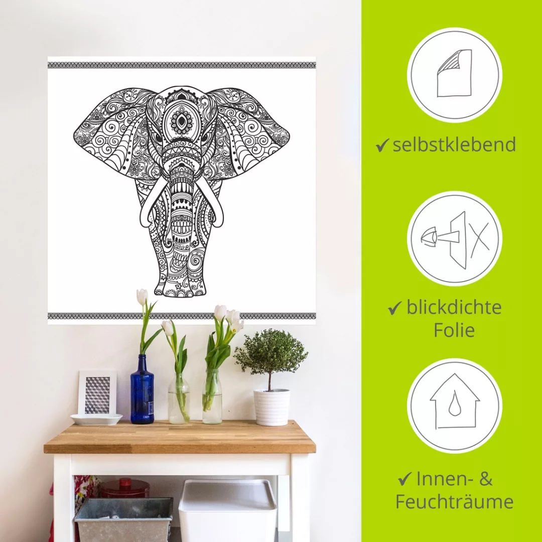 Artland Wandbild "Elefant in Mandala", Wildtiere, (1 St.), als Leinwandbild günstig online kaufen