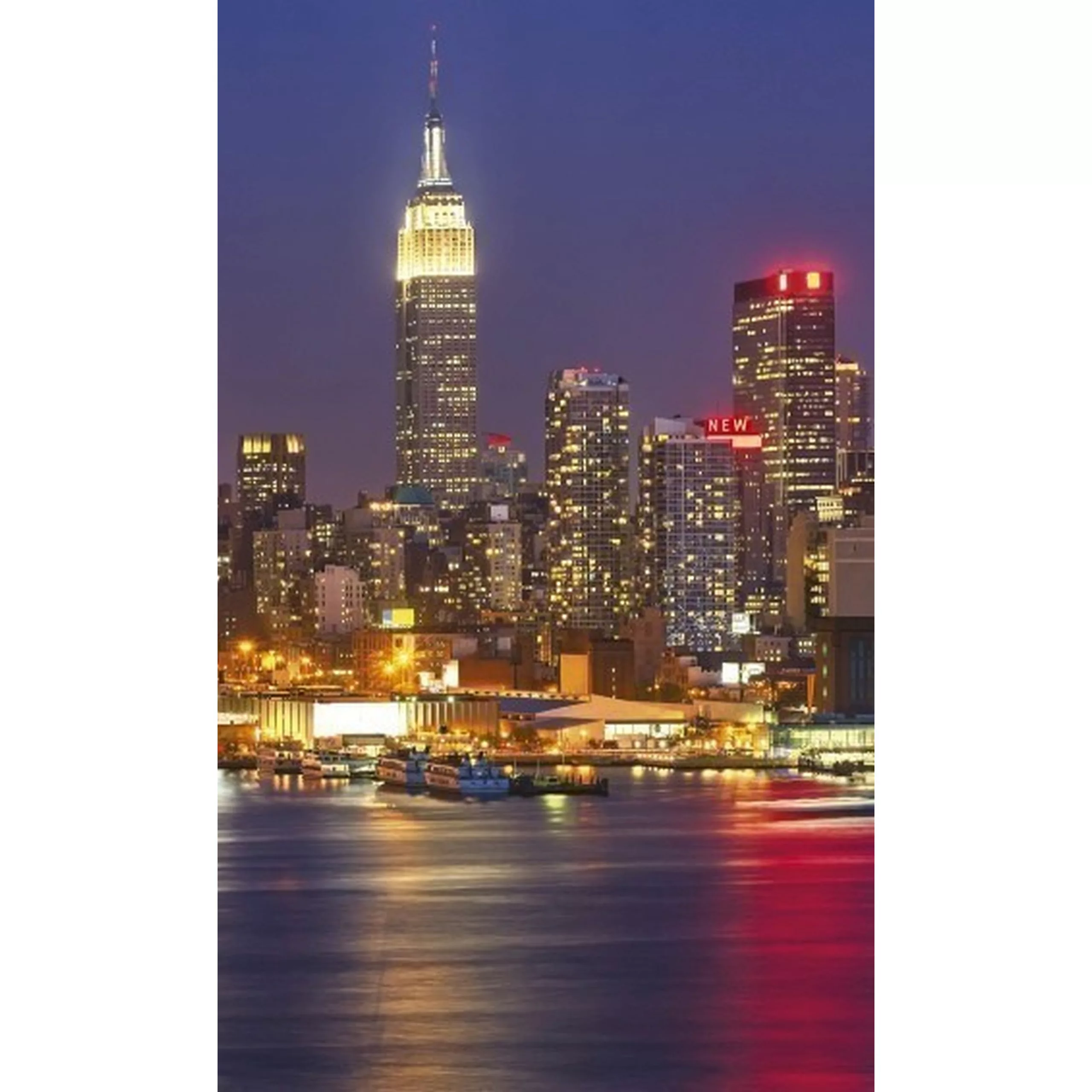 Fototapete MANHATTAN AT NIGHT | MS-2-0003 | Blau | Digitaldruck auf Vliestr günstig online kaufen