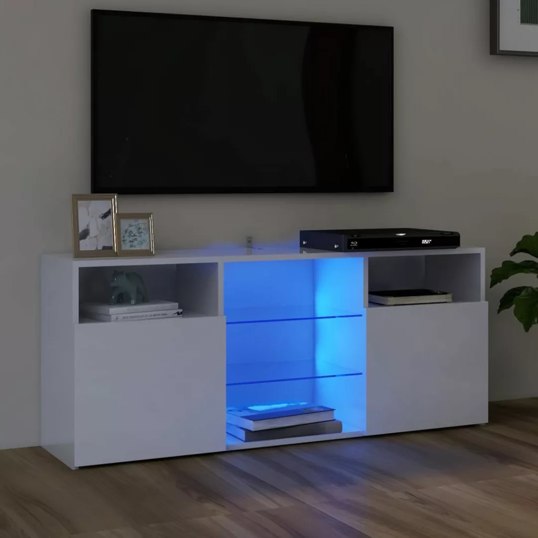 vidaXL TV-Schrank TV-Schrank mit LED-Leuchten Hochglanz-Weiß 120x30x50 cm L günstig online kaufen