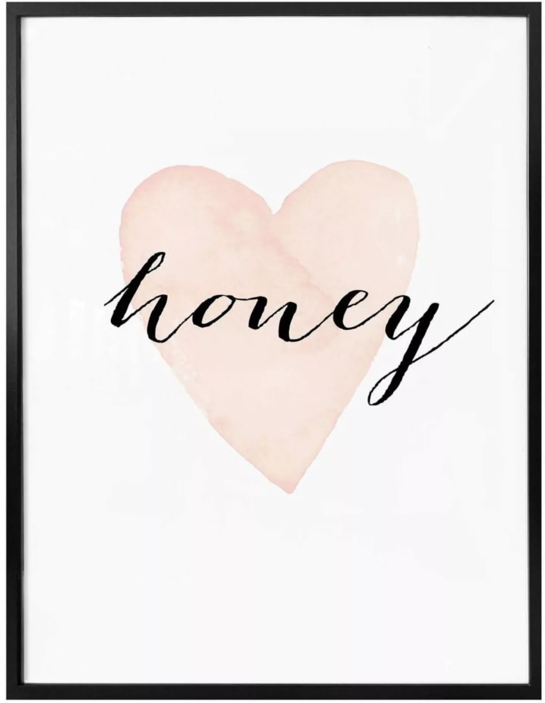 Wall-Art Poster "Herz Honig Schriftzug Honey", Schriftzug, (1 St.), Poster günstig online kaufen