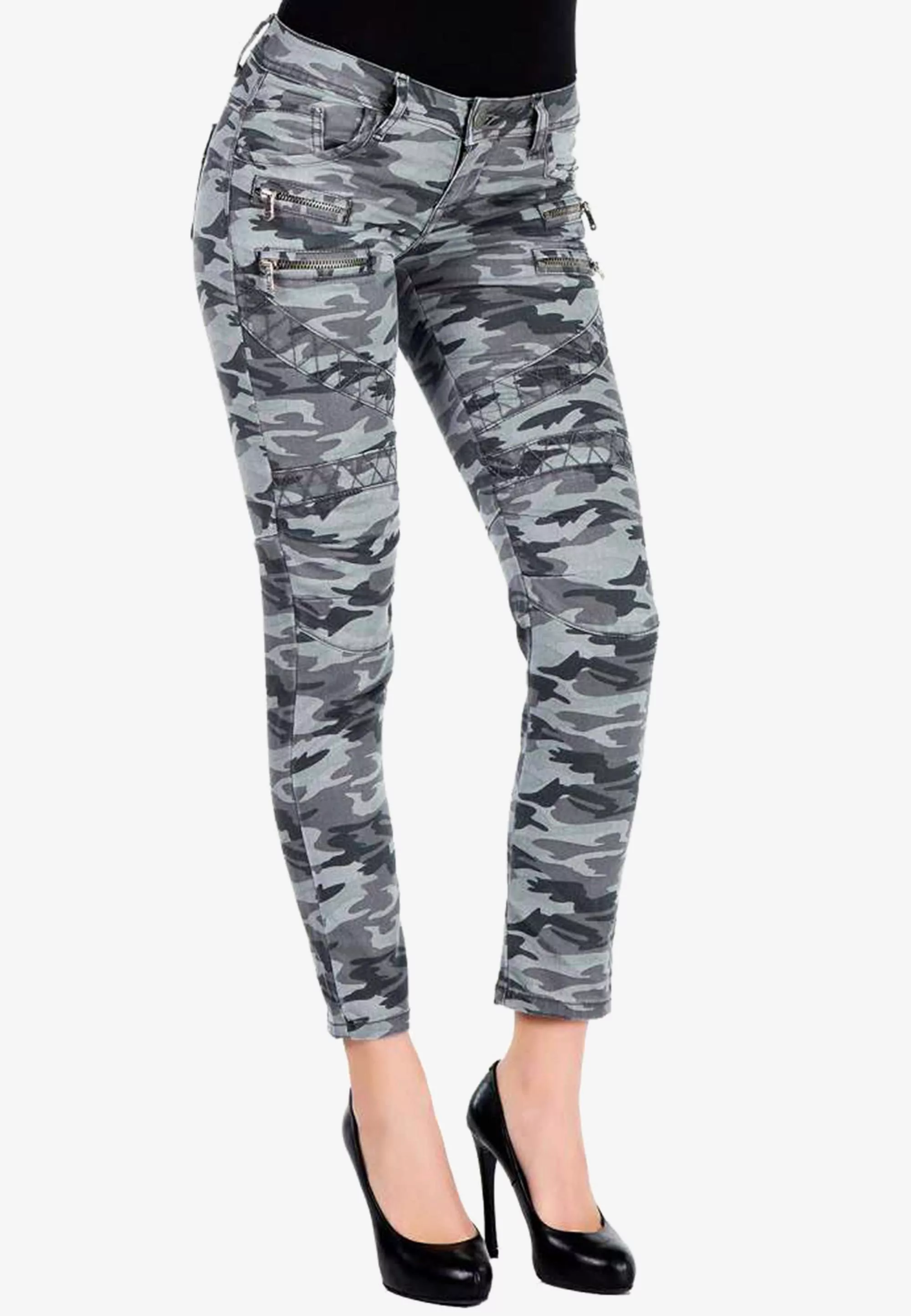 Cipo & Baxx Slim-fit-Jeans, mit trendigem Military-Muster günstig online kaufen