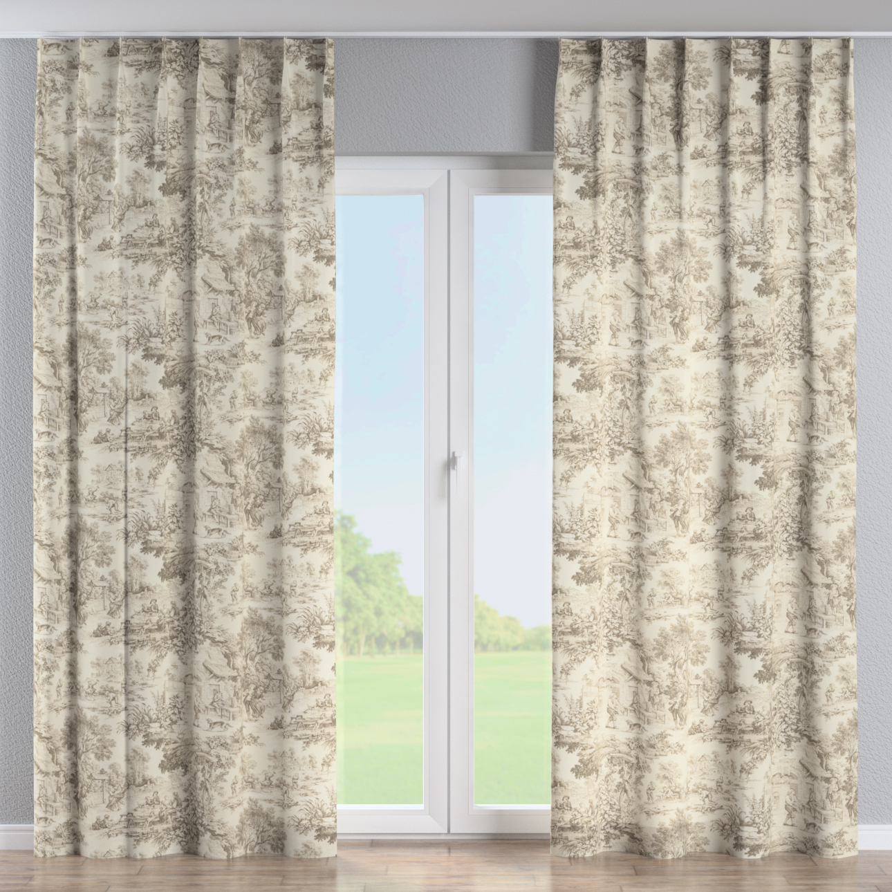 Vorhang mit flämischen 1-er Falten, ecru-beige, Avinon (144-53) günstig online kaufen