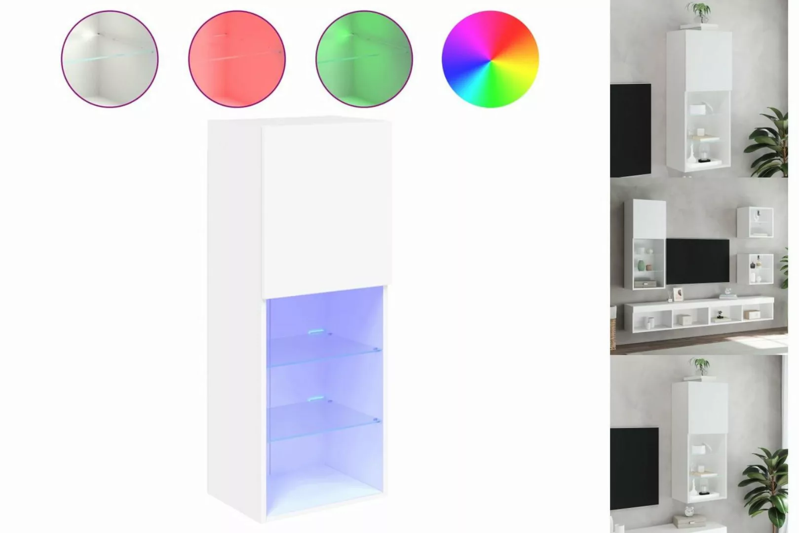 vidaXL Hängeschrank Hängeschrank Wandschrankmit LED Leuchten Braun Eichen O günstig online kaufen