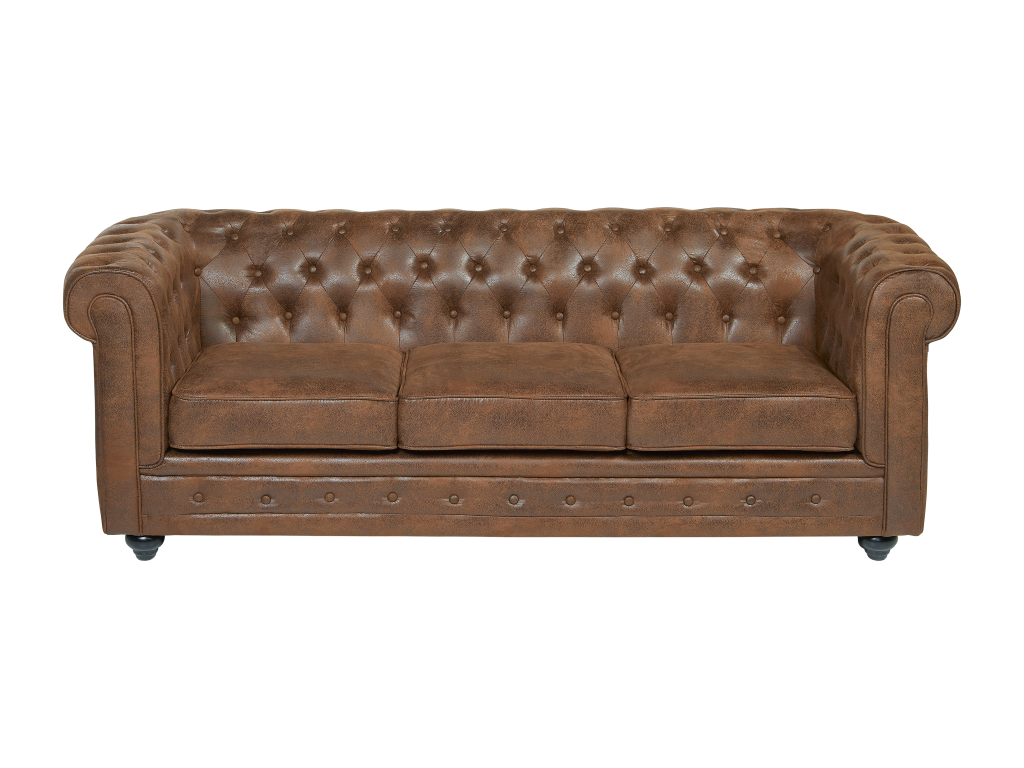 Sofa 3-Sitzer - Microfaser - Vintage-Look - CHESTERFIELD günstig online kaufen