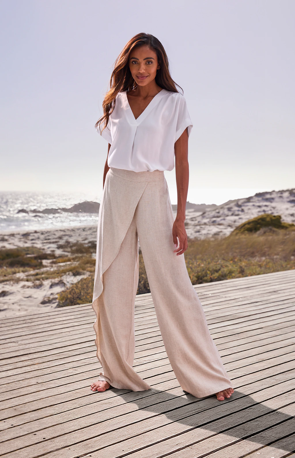 French Connection Leinenhose, im weit fließendem Lagenlook günstig online kaufen