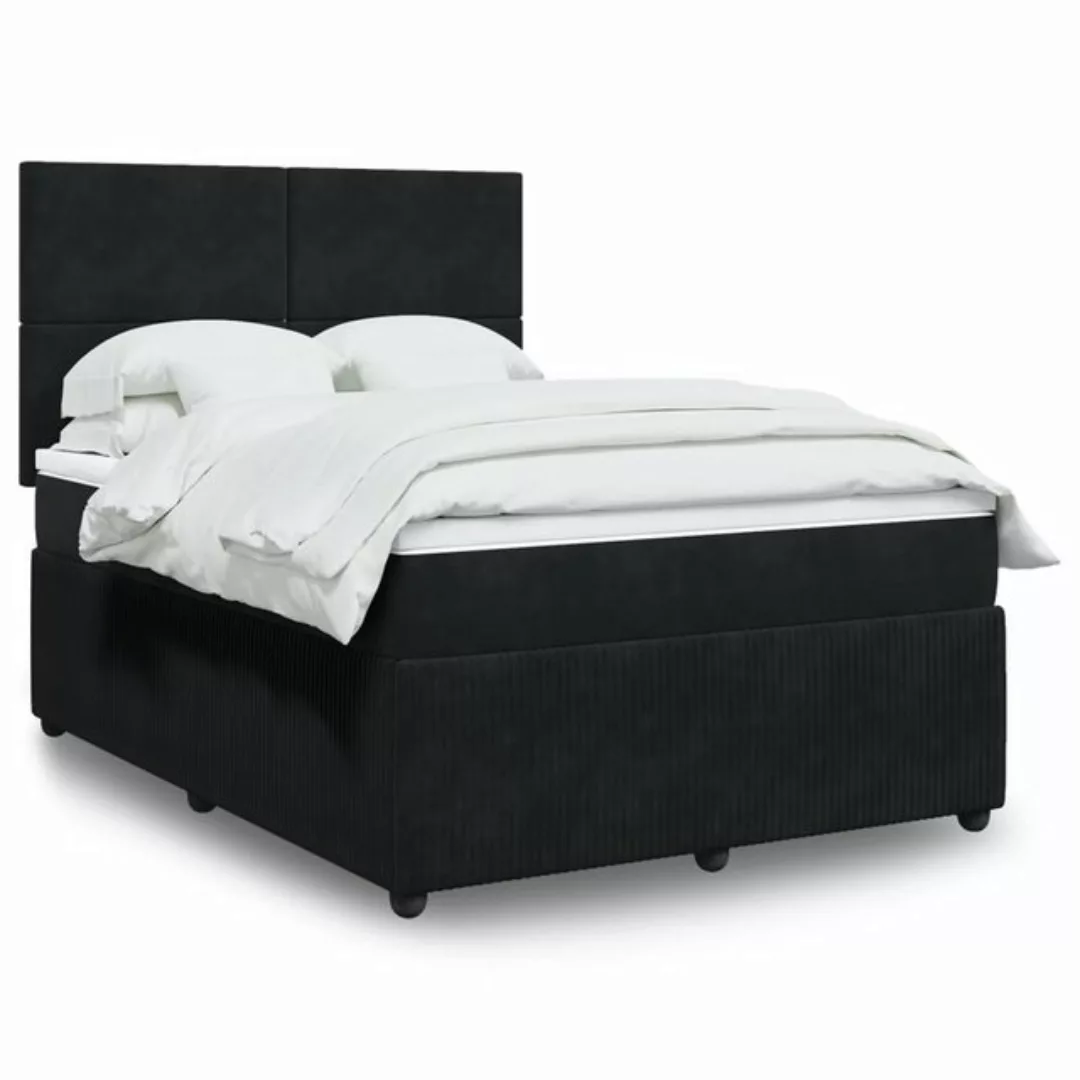 vidaXL Boxspringbett mit Matratze Schwarz 160x200 cm Samt2102746 günstig online kaufen