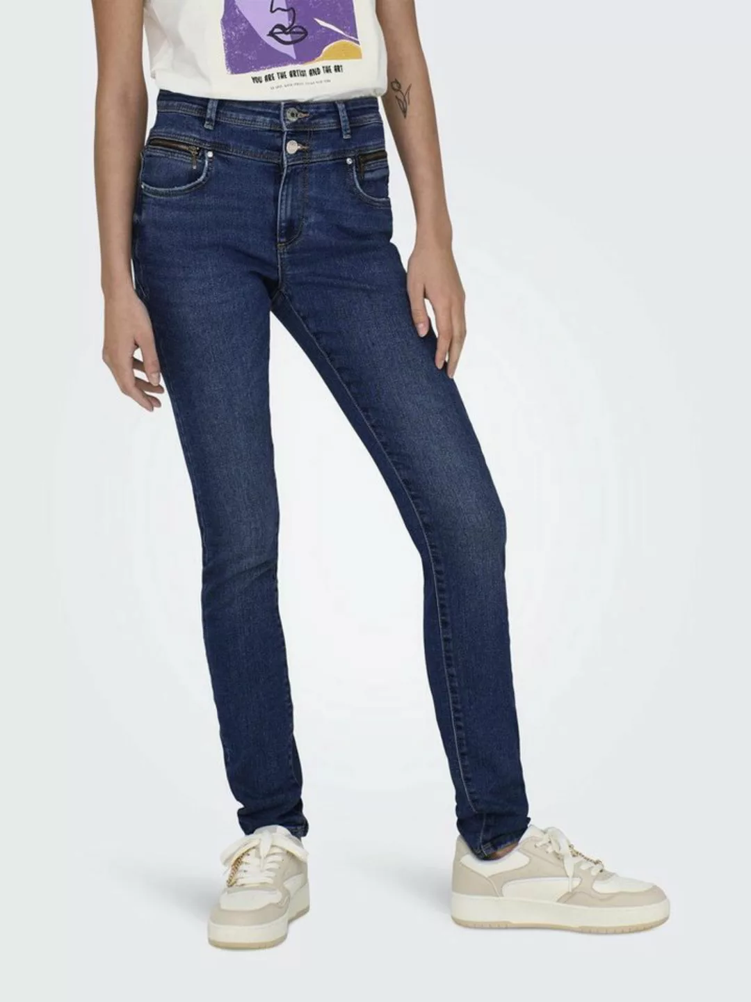 ONLY Skinny-fit-Jeans ONLDAISY HW DB YOKE ZIP SKINNY DNM PIM günstig online kaufen