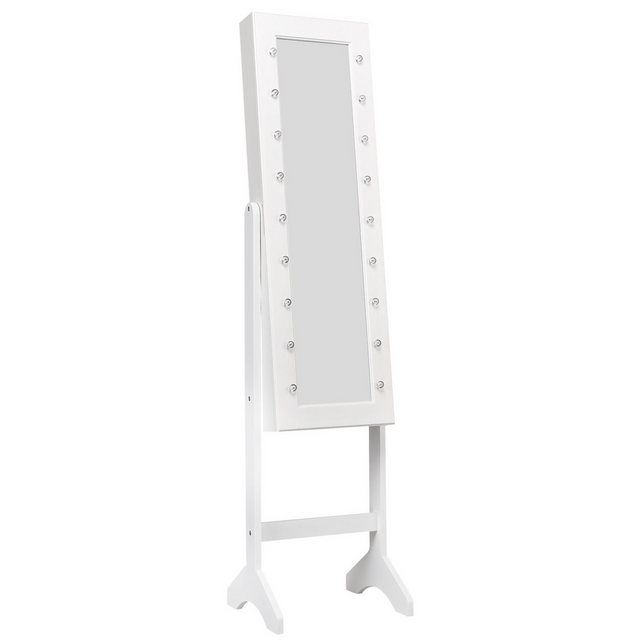 COSTWAY Schmuckschrank stehend, mit LED und Spiegel,neigbar, 35×31,5x145cm günstig online kaufen