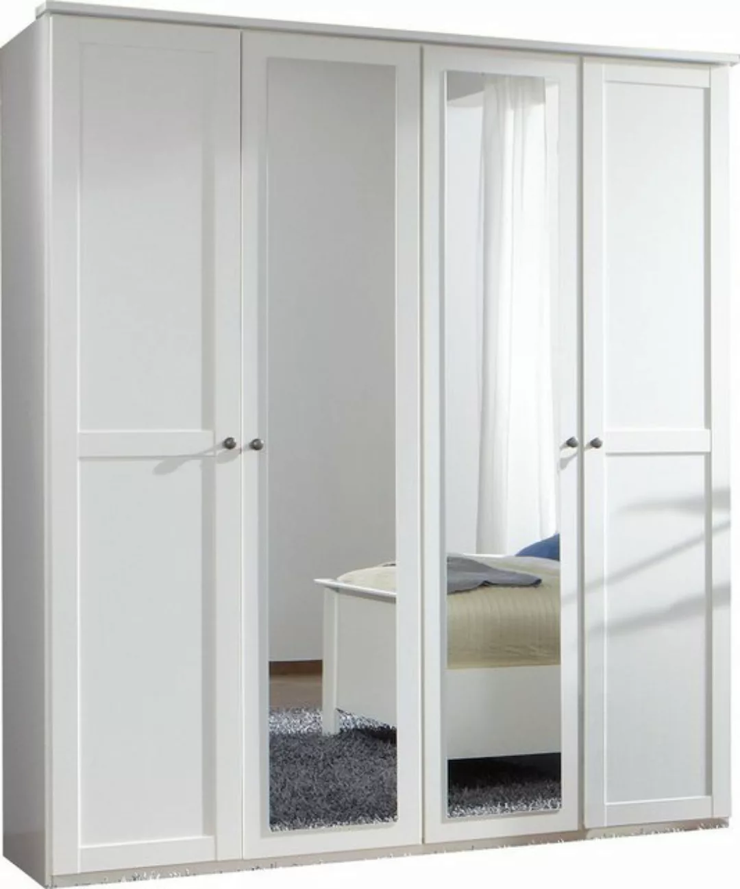 freiraum Kleiderschrank Chalet (BxHxT: 180x210x58 cm) in WEISS mit 4 Türen günstig online kaufen