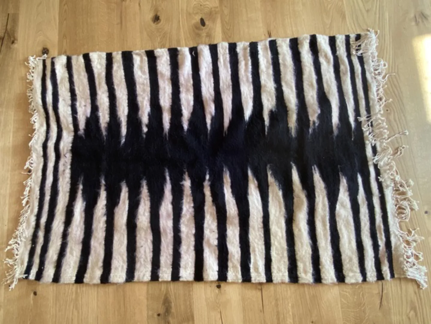 Handgewebter Kelim Berber Teppich Mit Wolle Und Ziegenhaar "Zebra" günstig online kaufen