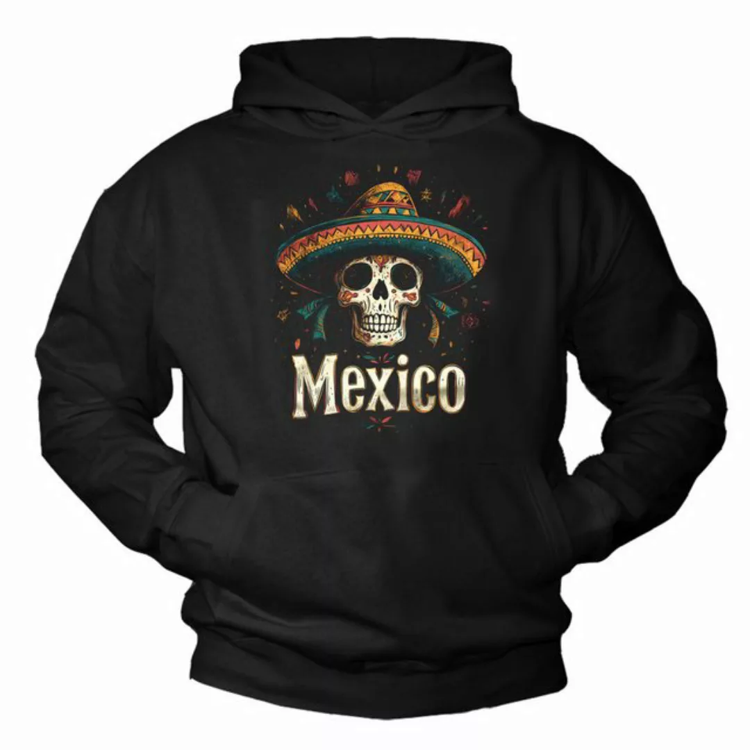 MAKAYA Kapuzenpullover für Männer mit Mexiko Totenkopf Motiv Skull Sweatshi günstig online kaufen