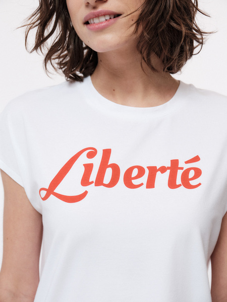 Statement Shirt "Liberté" Aus Bio-baumwolle günstig online kaufen