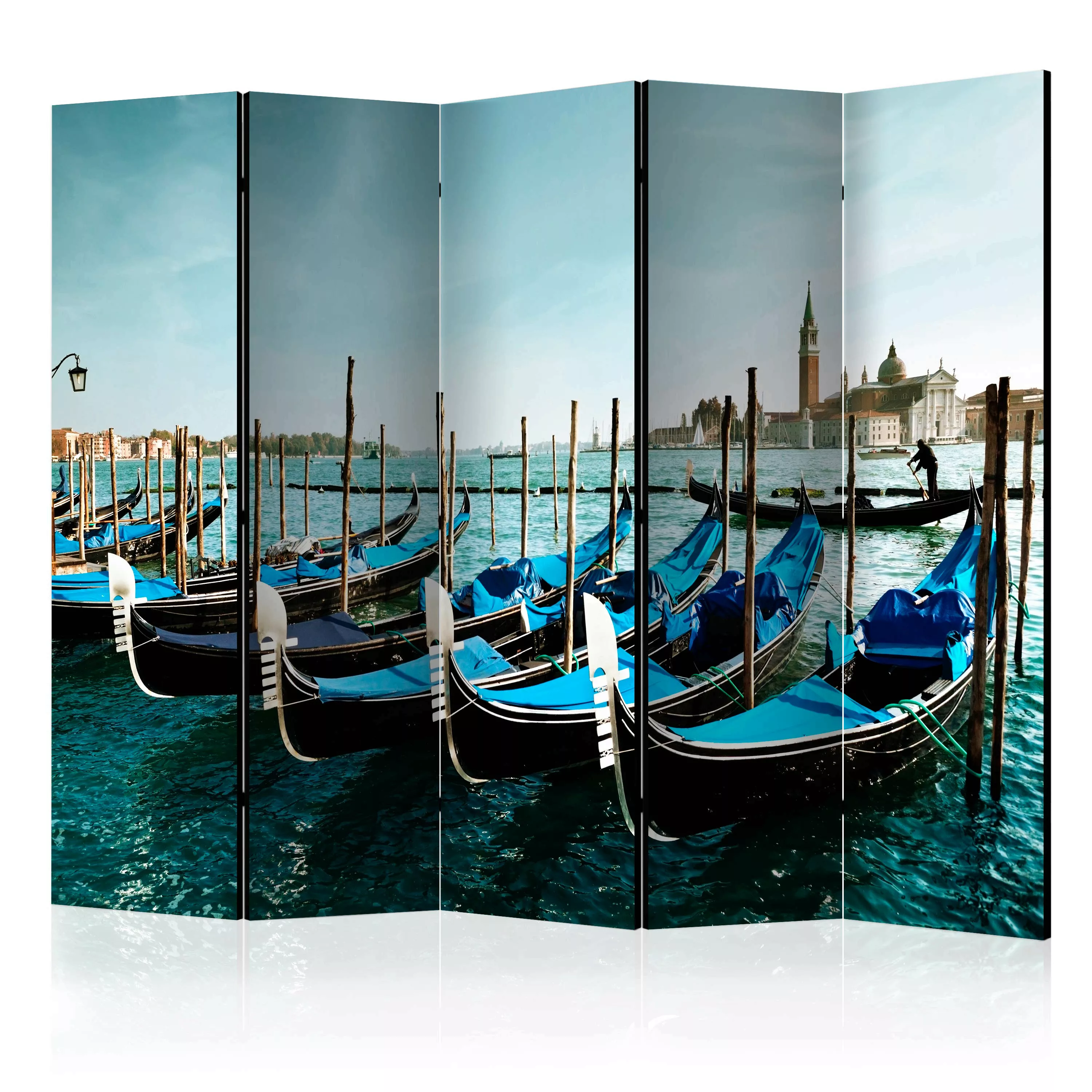 5-teiliges Paravent - Gondolas On The Grand Canal, Venice Ii [room Dividers günstig online kaufen