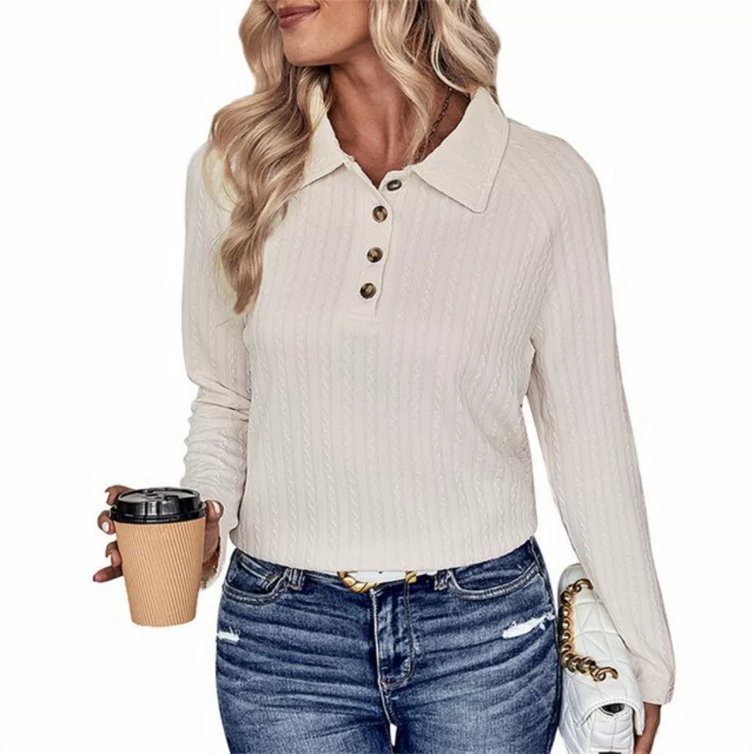 AFAZ New Trading UG Langarmshirt Damen-Pullover mit langen Ärmeln und einfa günstig online kaufen