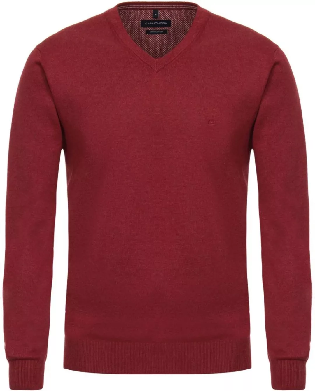 Casa Moda Pullover V-Ausschnitt Bordeaux - Größe XL günstig online kaufen